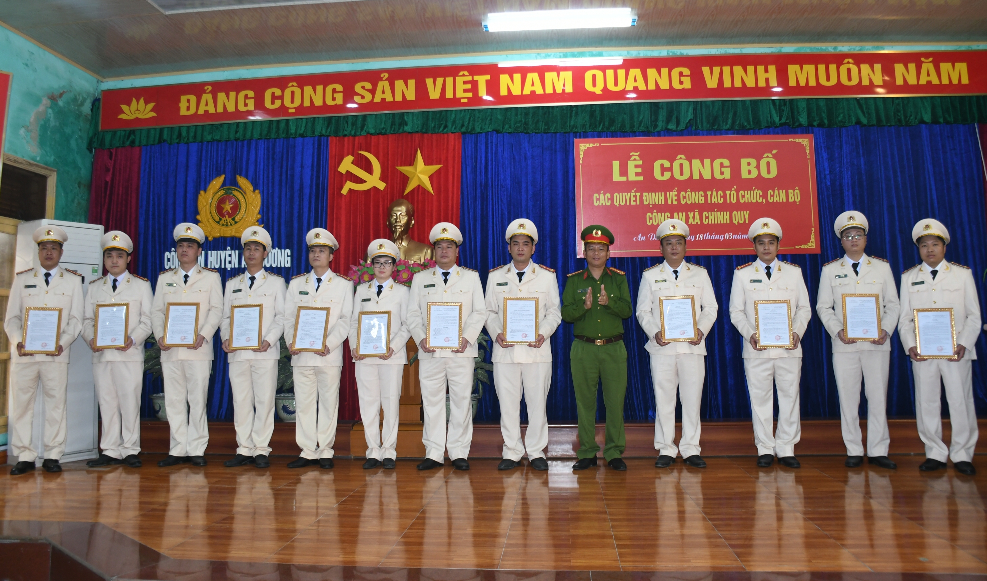 Công an huyện An Dương: Công bố các Quyết định tổ chức Công an xã chính quy